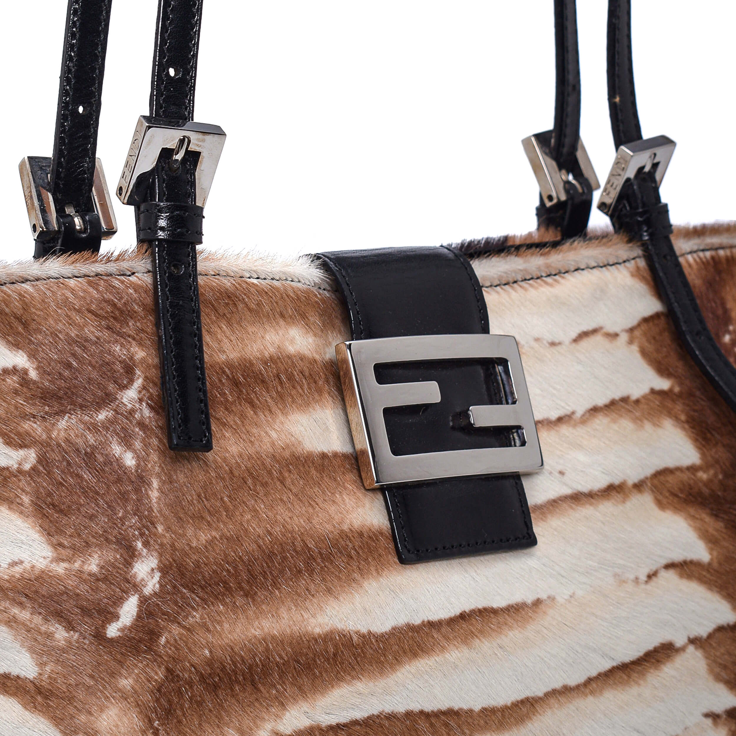 Fendi - Zebra Print Pony Hair Small Tote Bag